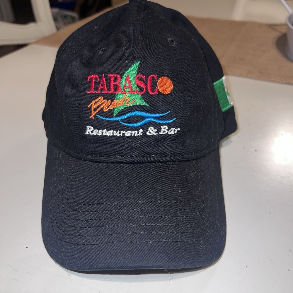 Cabo San Lucas Tabasco Beach Rest & Bar Mexico Flag Black Cap Hat Embroidered